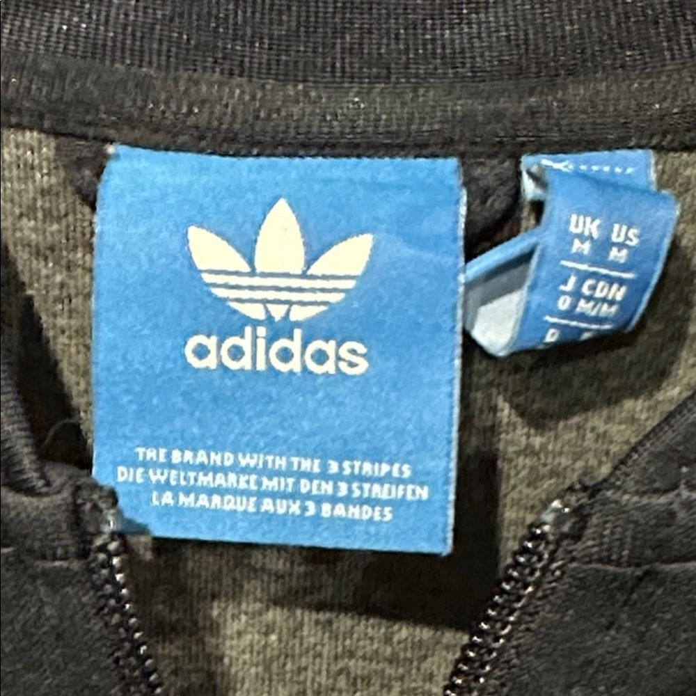 Adidas Dark Blue Zip-Up Jacket with White Stripes - Picture 2 of 3